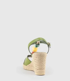 Mille Bauble T Bar High Espadrille In Green