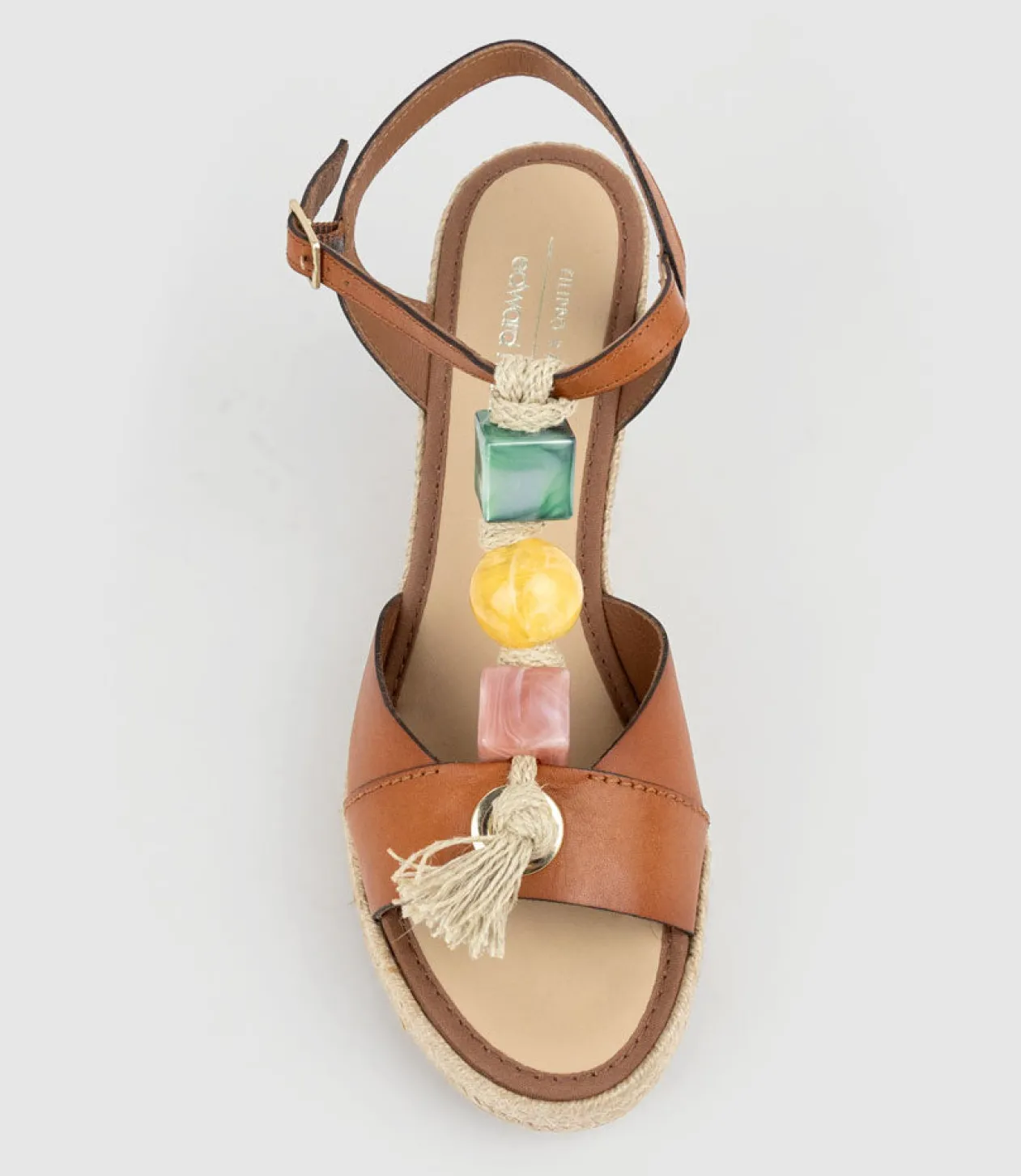 Mille Bauble T Bar High Espadrille In Tan