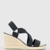 Miria Elastic Crossover Espadrille In Black