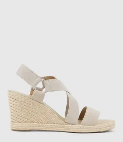 Miria Elastic Crossover Espadrille In Natural
