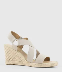 Miria Elastic Crossover Espadrille In Natural
