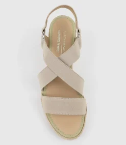 Miria Elastic Crossover Espadrille In Natural