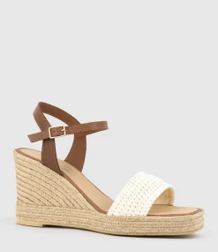 Moire Crochet Espadrille In Tan