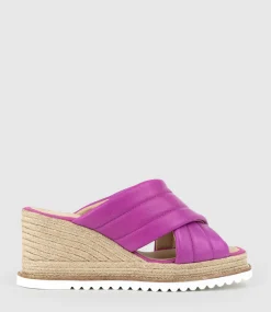 Morgan Quilted Crossover Espadrille In Magenta