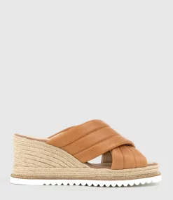 Morgan Quilted Crossover Espadrille In Tan