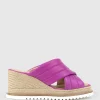 Morgan Quilted Crossover Espadrille In Magenta