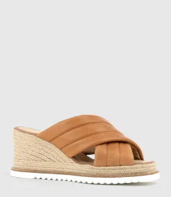 Morgan Quilted Crossover Espadrille In Tan