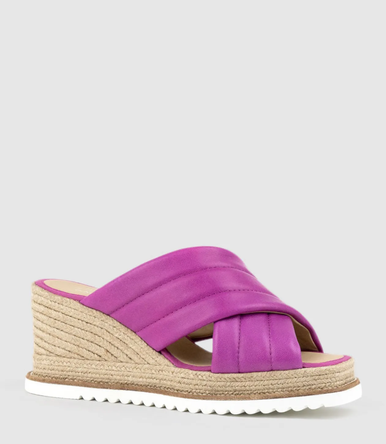 Morgan Quilted Crossover Espadrille In Magenta