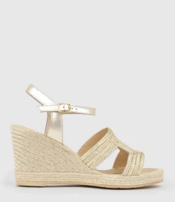 Motif Geometric Weave High Espadrille In Gold