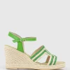 Motif Geometric Weave High Espadrille In Green