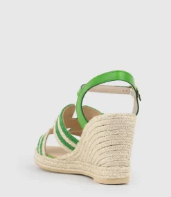 Motif Geometric Weave High Espadrille In Green