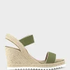 Mya Two Strap Elastic Espadrille In Khaki
