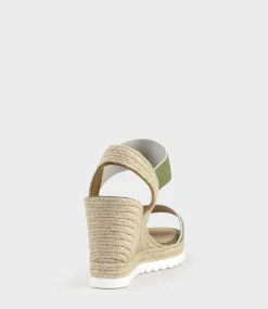Mya Two Strap Elastic Espadrille In Khaki
