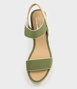 Mya Two Strap Elastic Espadrille In Khaki