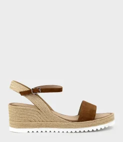 Mylo Single Strap Espadrille In Tan Suede