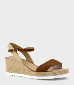 Mylo Single Strap Espadrille In Tan Suede
