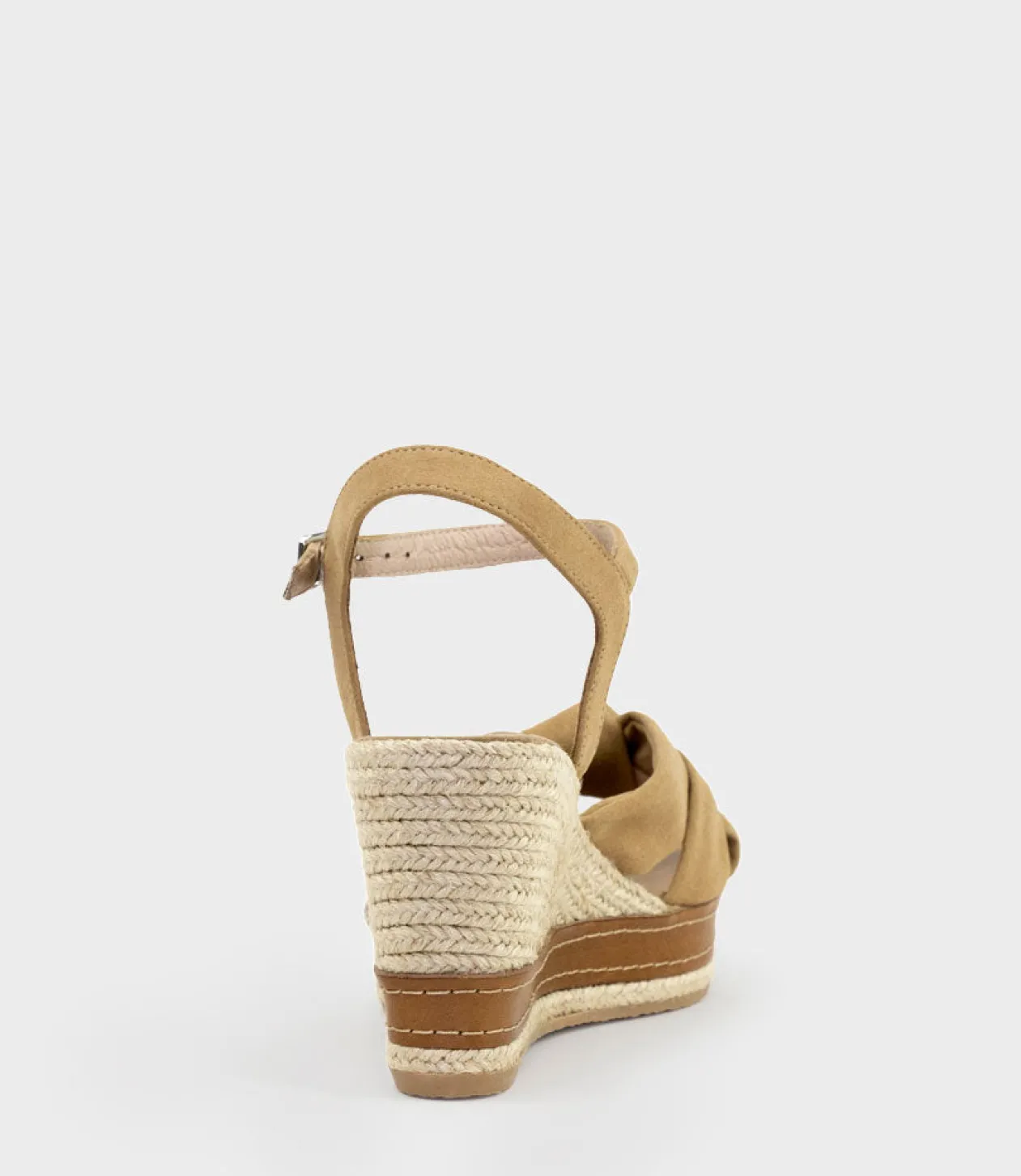 Mystra Knot Front Espadrille In Tan Suede
