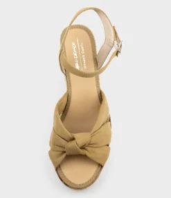 Mystra Knot Front Espadrille In Tan Suede