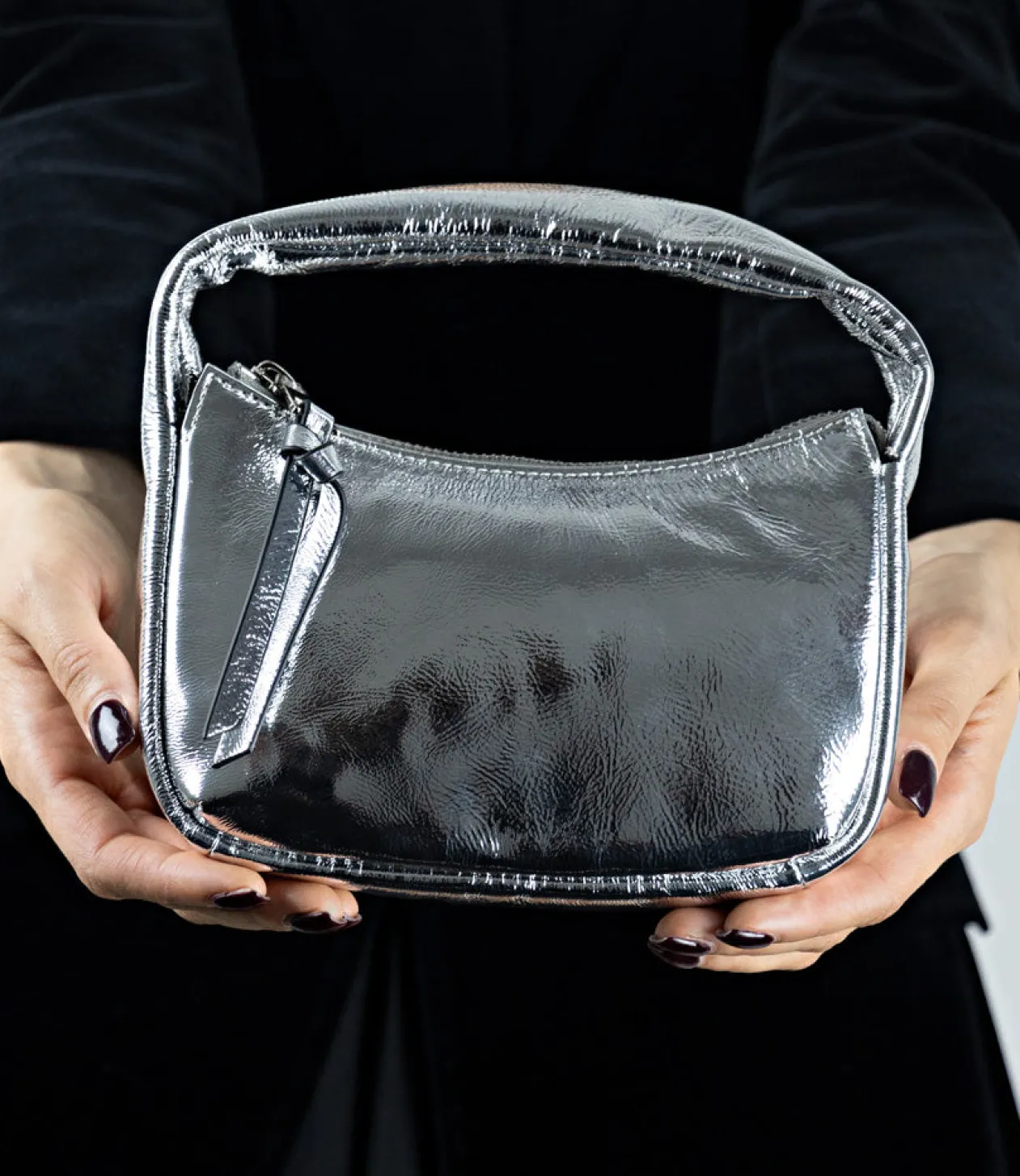 Nara Small Soft Bag In Silver Crush