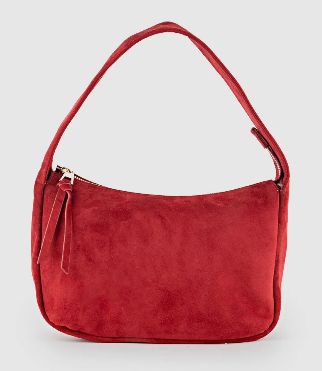 Narina Large Soft Bag In Ruby Suede