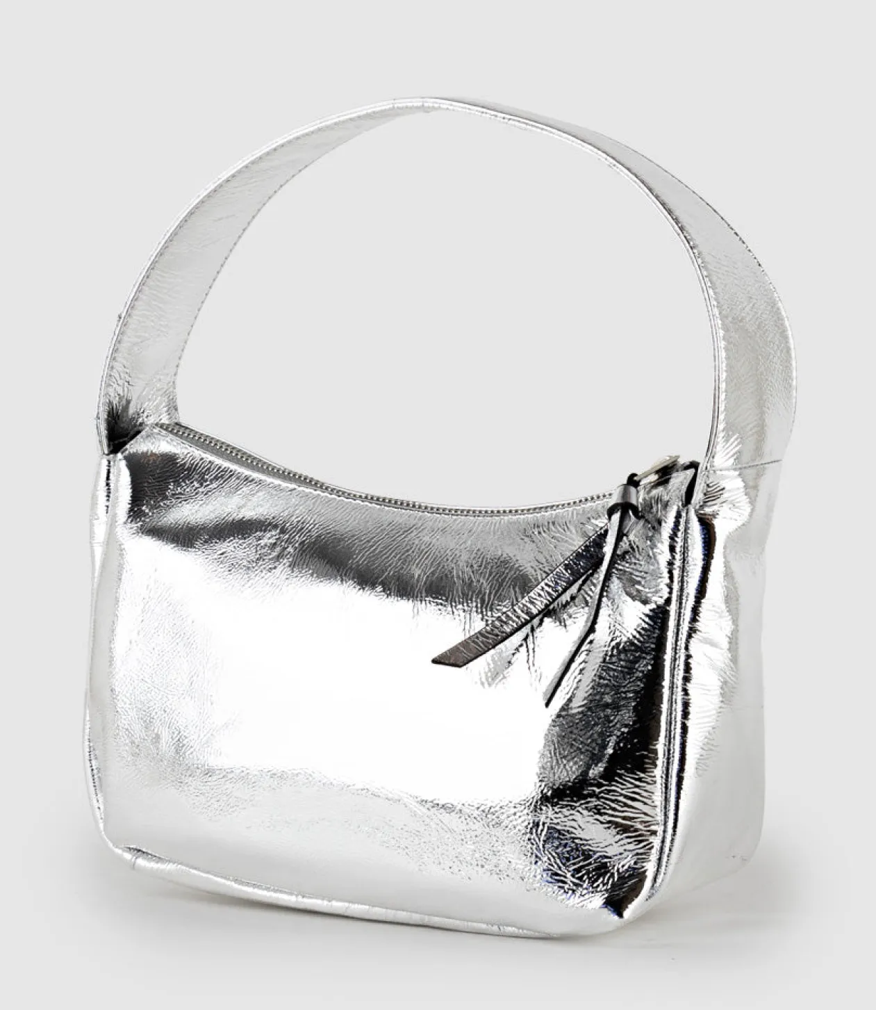 Narina Large Soft Bag In Silver Crush