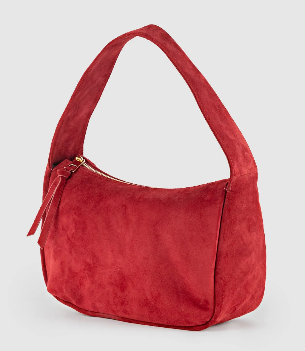 Narina Large Soft Bag In Ruby Suede
