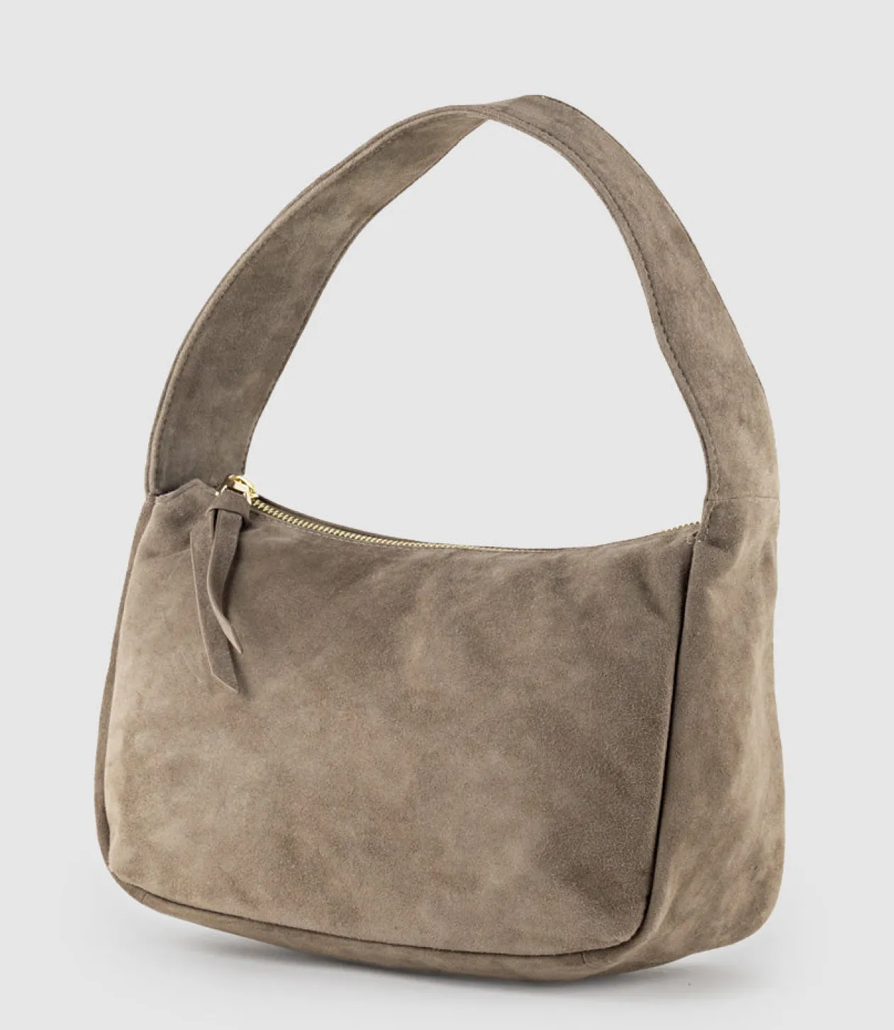 Narina Large Soft Bag In Latte Suede