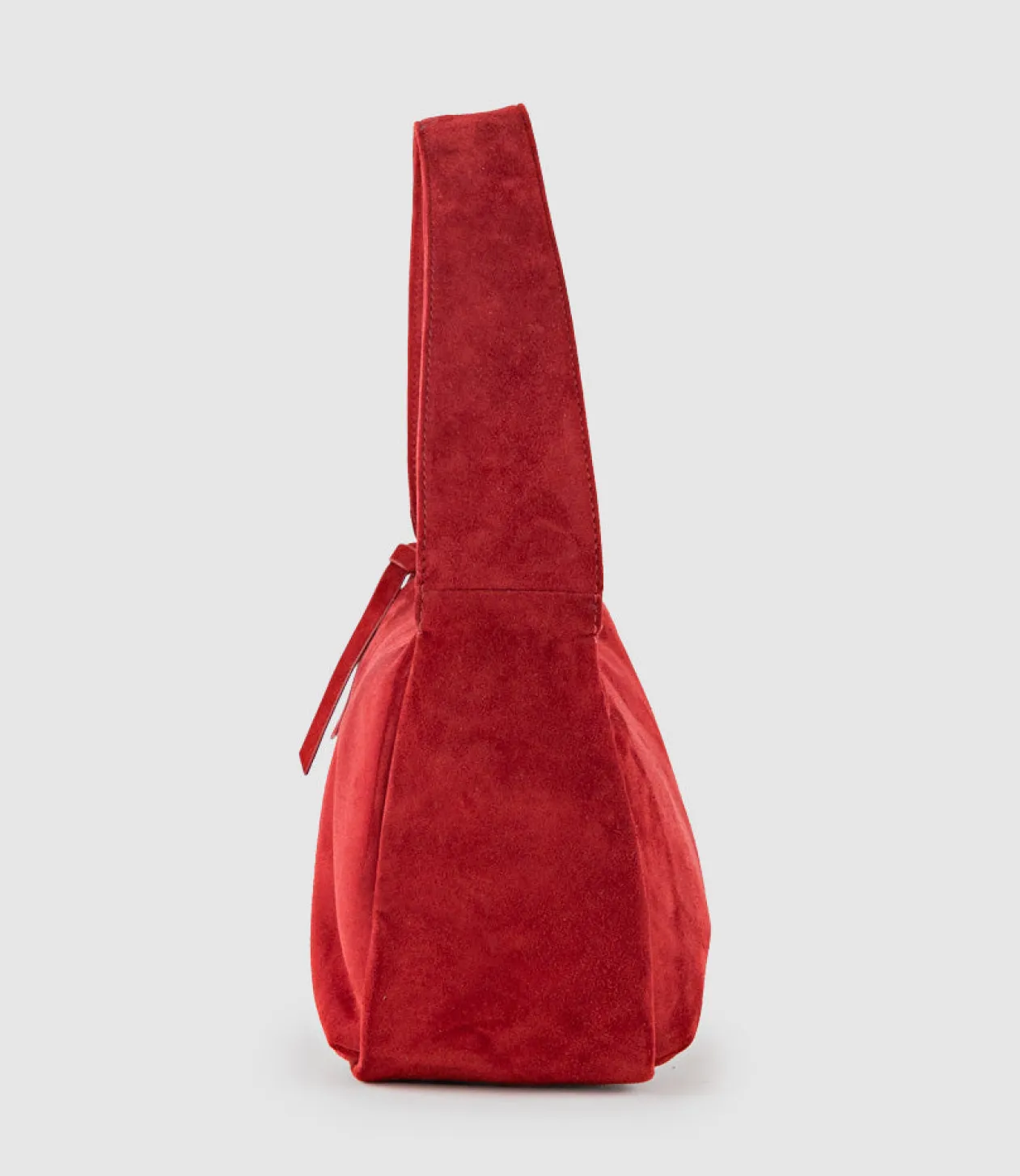 Narina Large Soft Bag In Ruby Suede