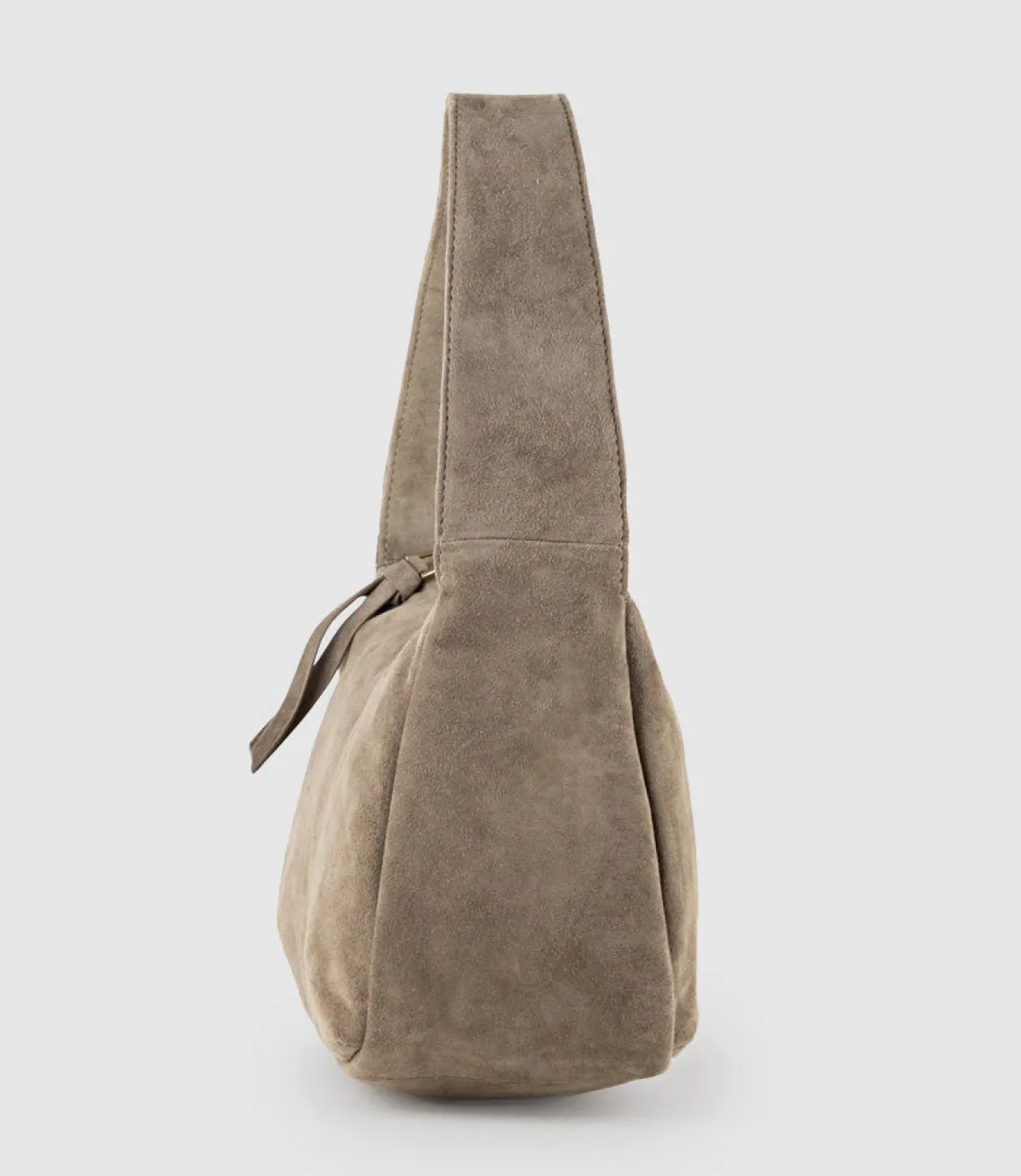 Narina Large Soft Bag In Latte Suede