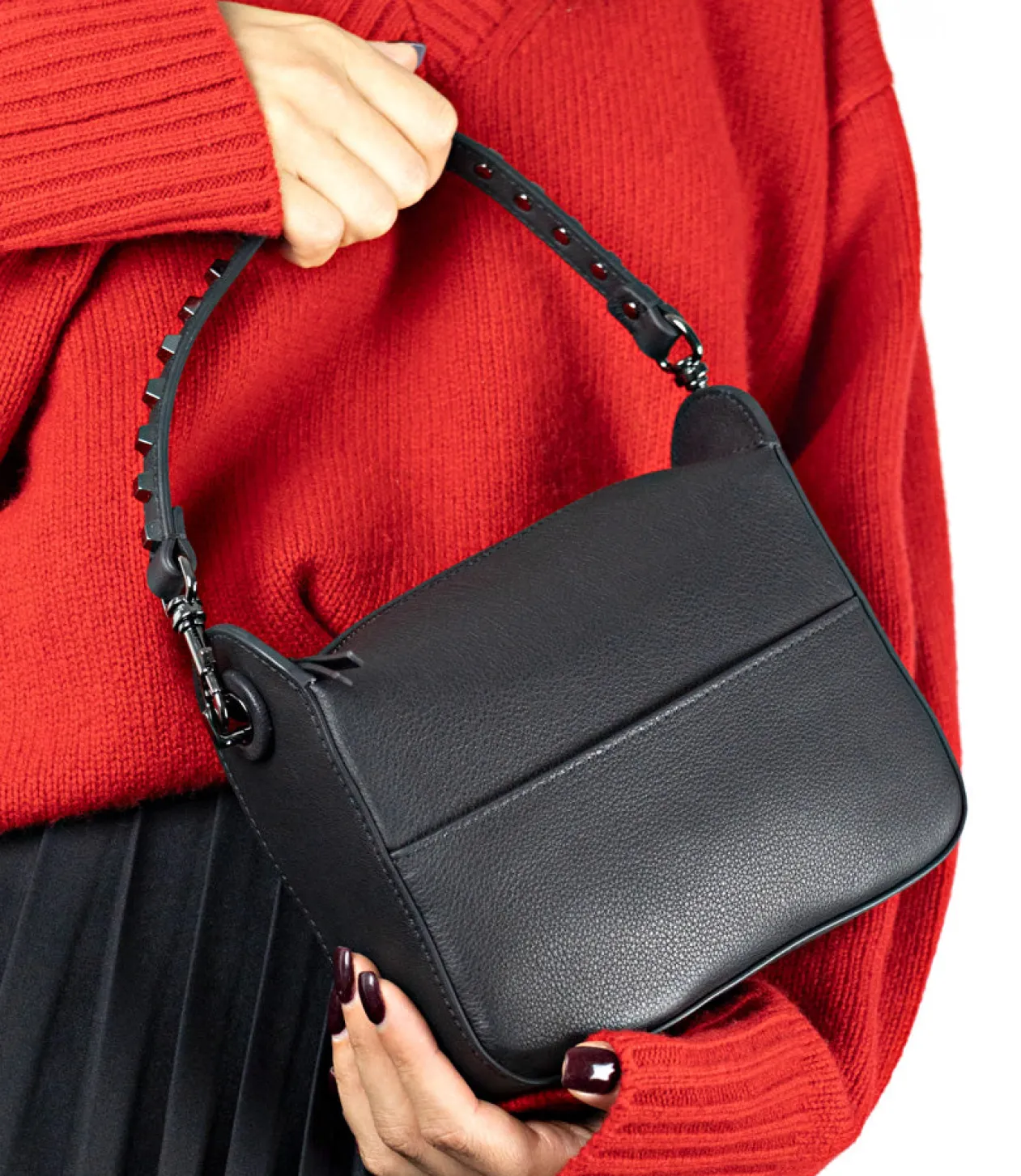 Natania Small Box Bag In Black