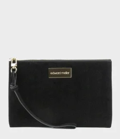 Nereli Oversized Clutch In Black Suede