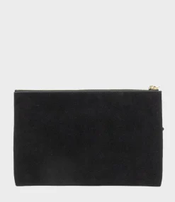 Nereli Oversized Clutch In Black Suede