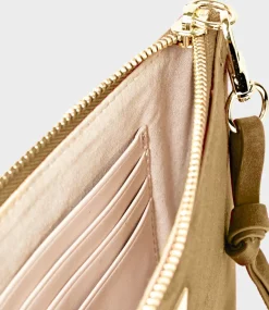 Nereli Oversized Clutch In Camel Suede