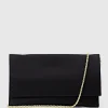 Neve Envelope Clutch In Black Satin