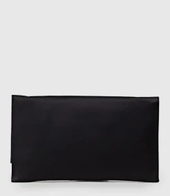 Neve Envelope Clutch In Black Satin