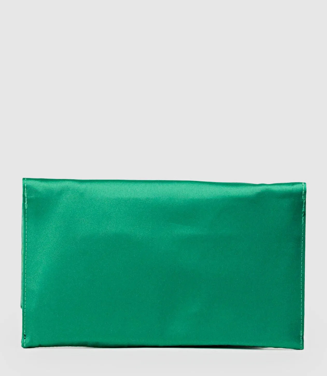 Neve Envelope Clutch In Green Satin