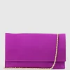 Neve Envelope Clutch In Magenta Satin