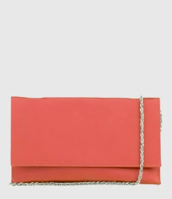 Neve Envelope Clutch In Red Satin