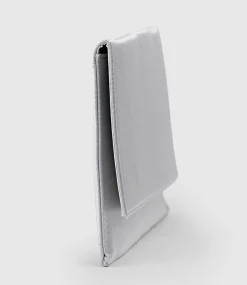 Neve Envelope Clutch In Silver Satin