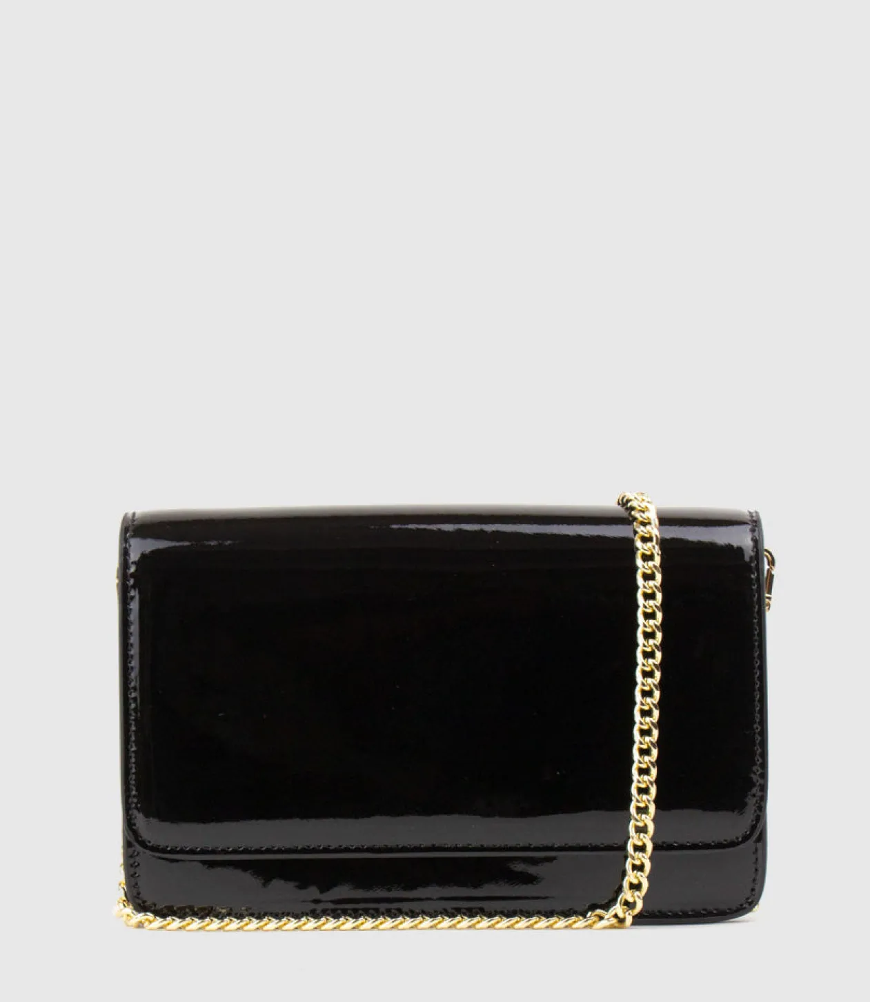 Nya Structured Crossbody Bag In Black Patent