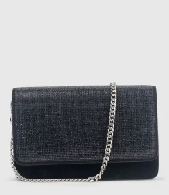 Nya Structured Crossbody Bag In Black Crystal
