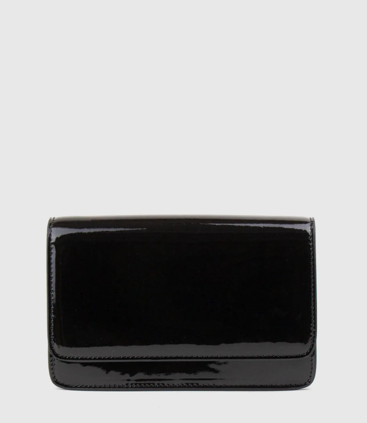 Nya Structured Crossbody Bag In Black Patent