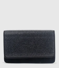 Nya Structured Crossbody Bag In Black Crystal