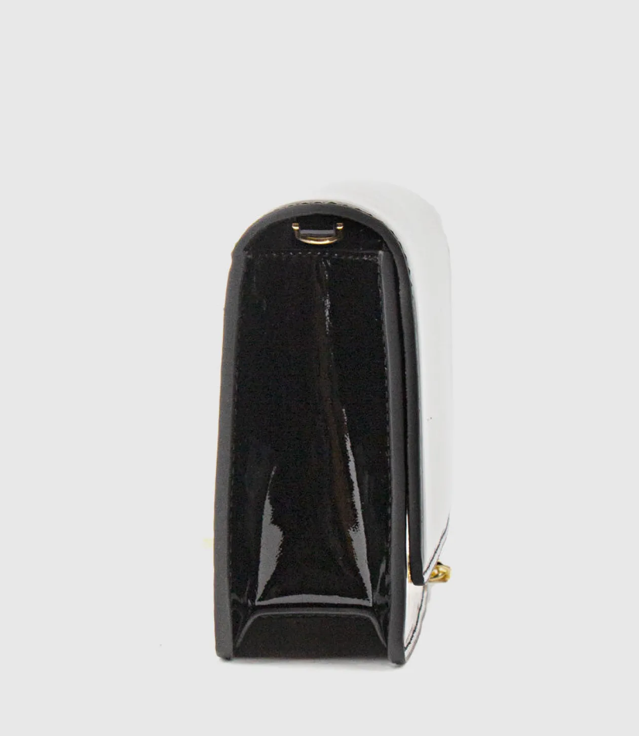 Nya Structured Crossbody Bag In Black Patent
