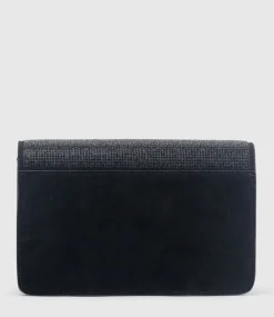 Nya Structured Crossbody Bag In Black Crystal