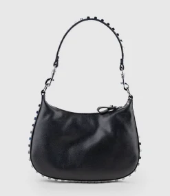 Nylastud Studded Crossbody Bag In Black