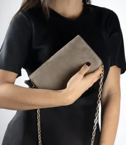 Nyx Evening Bag In Latte Suede