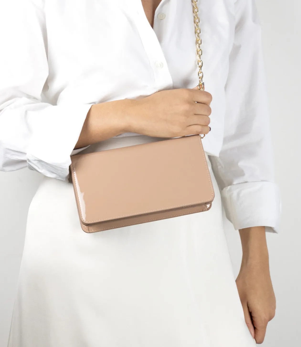 Nyx Evening Bag In Nude Patent