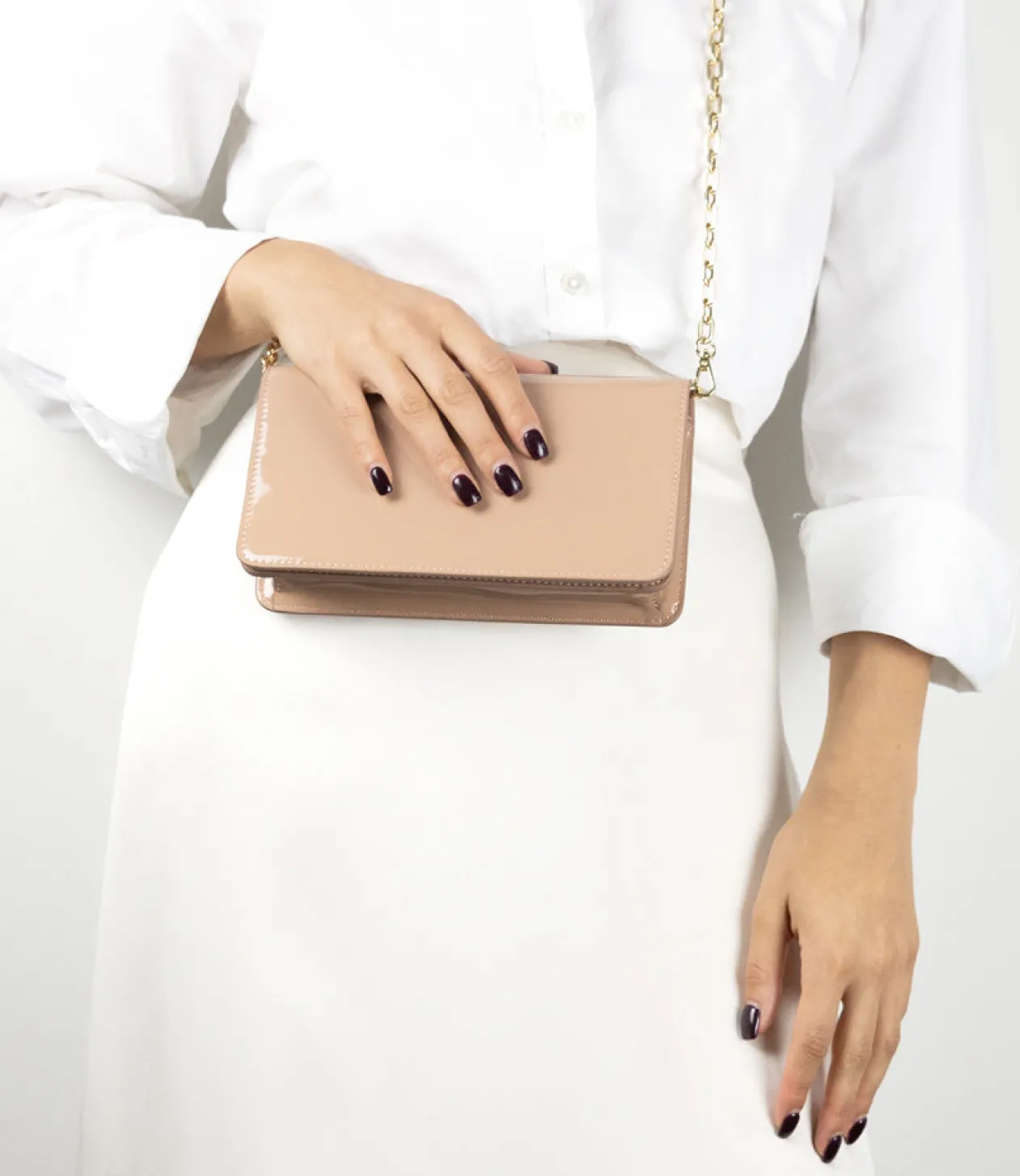 Nyx Evening Bag In Nude Patent