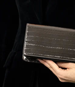 Nyx Evening Bag In Pewter Eel